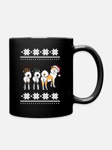 CHRISTMAS AKITA🎅🏼🎄 - Full Colour Mug - black