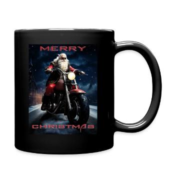 Biker Santa 2 - Tasse einfarbig - Schwarz - Rechts