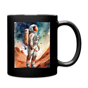 Astronaut auf dem MArs - Tasse einfarbig - Schwarz - Rechts