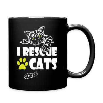 I Rescue Cats - Tasse einfarbig - Schwarz - Rechts
