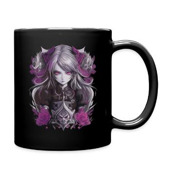 Fille d’anime gothique - Mug uni - noir - Droite