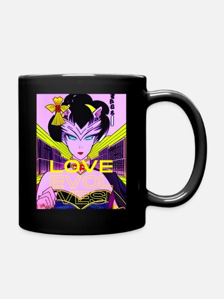 Love Evolves - Geisha - Tasse einfarbig - Schwarz