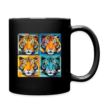 Tigre d’illusion d’optique : un op art et l’Art nouveau - Mug uni - noir - Droite