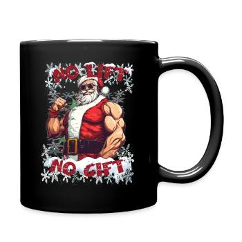 NO LIFT NO GIFT Santa Claus - Tasse einfarbig - Schwarz - Rechts