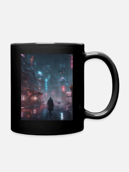 Cyberpunk Metropolis - Tasse einfarbig - Schwarz