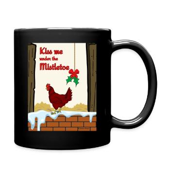 Kiss me under the Mistletoe - Tasse einfarbig - Schwarz - Rechts