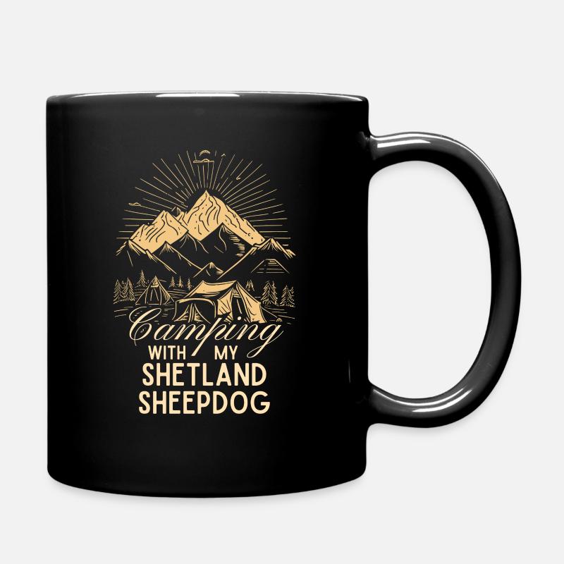 Camping de chien de berger Shetland - Mug uni - noir