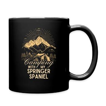 Springer Spaniel Camping - Full Colour Mug - black - Right