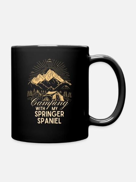 Springer Spaniel Camping - Tasse einfarbig - Schwarz