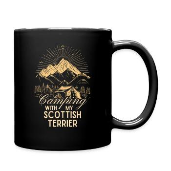 Scottish Terrier Camping - Tasse einfarbig - Schwarz - Rechts