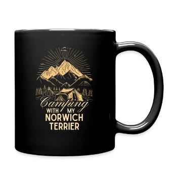 Norwich Terrier Camping - Full Colour Mug - black - Right