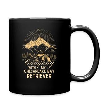 Chesapeake Bay Retriever Camping Zelten Wandern - Tasse einfarbig - Schwarz - Rechts