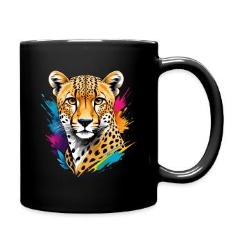 Guépard - Mug uni - noir - Droite