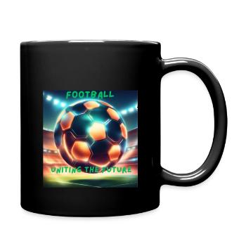 Fußball - Die Zukunft vereinen - Tasse einfarbig - Schwarz - Rechts