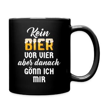 Bier lustige Sprüche Biertrinker Bierliebhaber - Tasse einfarbig - Schwarz - Rechts