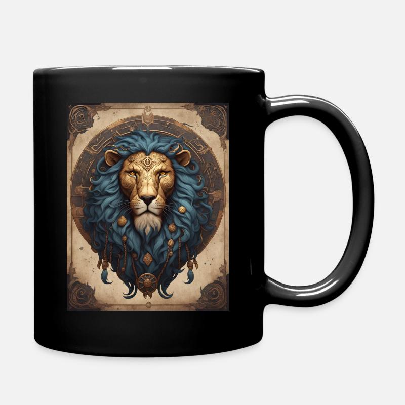 Signe du zodiaque Lion Style nordique - Mug uni - noir