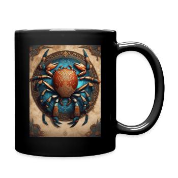 Krebs - Tasse einfarbig - Schwarz - Rechts