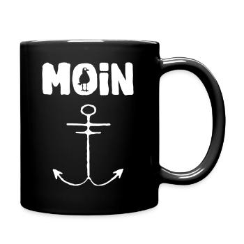 Anker Moin Shirt - Moin die Möwe - Tasse einfarbig - Schwarz - Rechts