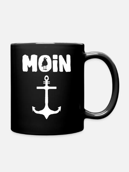 Anker Hochwasser Moin - Tasse einfarbig - Schwarz