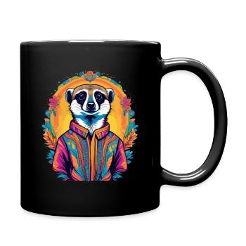 Erdmännchen - Tasse einfarbig - Schwarz - Rechts