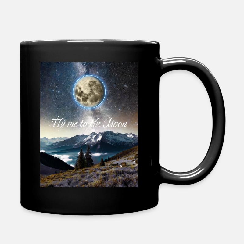 Fantastic Landscape and Moon - Full Colour Mug - black