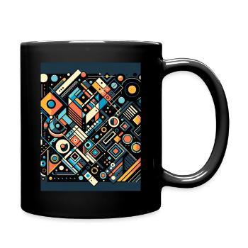 Geometric Harmony: Abstract Fusion - Tasse einfarbig - Schwarz - Rechts