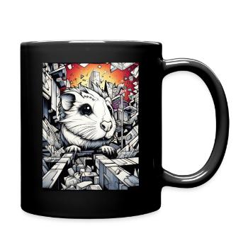 meerschwein geometric - Tasse einfarbig - Schwarz - Rechts