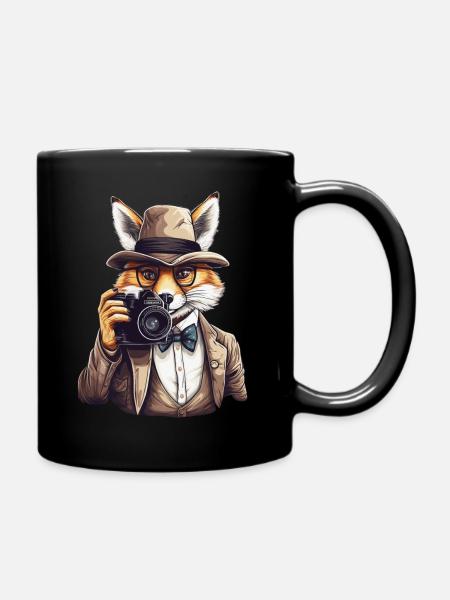 Mr FOX the photographer - Full Colour Mug - black