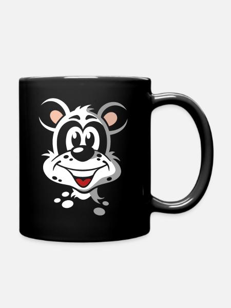 Lustiges Comic Panda Portrait - Tasse einfarbig - Schwarz