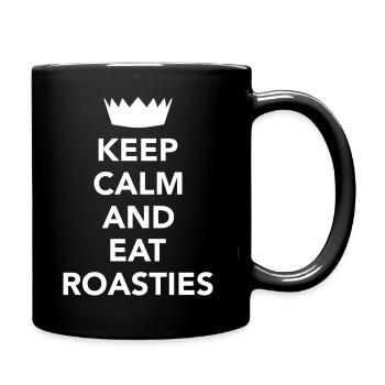 Restez calme et mangez des rôtis - Mug uni - noir - Droite