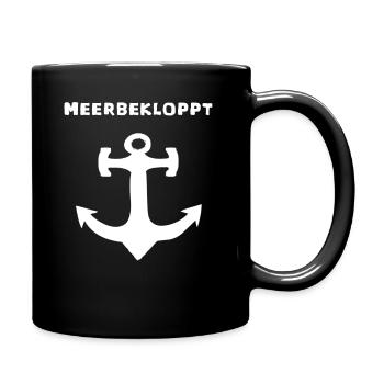 Meerbekloppt Anker - Tasse einfarbig - Schwarz - Rechts