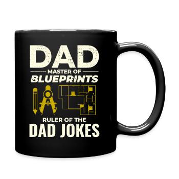 Architect : Master of Blueprints and Dad Jokes 📐 - Full Colour Mug - black - Right