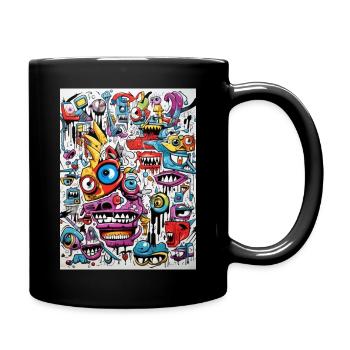 GNU Grafitti Abstract - Mug uni - noir - Droite