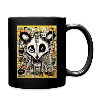 opossum graffiti géométrique - Mug uni - noir - Droite