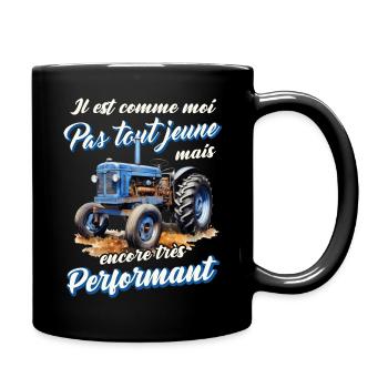 Tracteur ancien agriculteur humour vieux tracteurs - Mug uni - noir - Droite