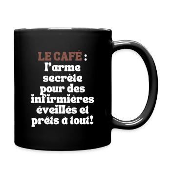 Tasse humour travail infirmier-cadeau collègue - Mug uni - noir - Droite
