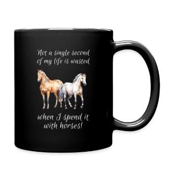 Not a single second - Horses - Tasse einfarbig - Schwarz - Rechts