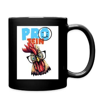 Protein. Protein. Huhn. Geflügel. - Tasse einfarbig - Schwarz - Rechts
