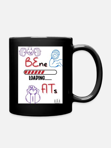 Be fit. Benefits loading. - Full Colour Mug - black