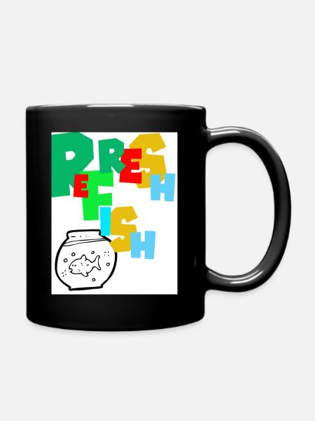Fisch erfrischen. Den Fisch erfrischen. - Tasse einfarbig - Schwarz