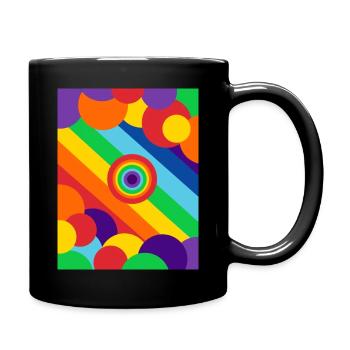 Rainbow Colours and Balls (Positive designs) - Full Colour Mug - black - Right