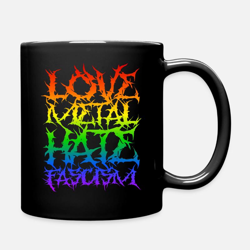 Love Metal Hate Fascism – Pride Edition - Full Colour Mug - black