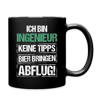 I'm an engineer - bring beer and take off - Full Colour Mug - black - Right