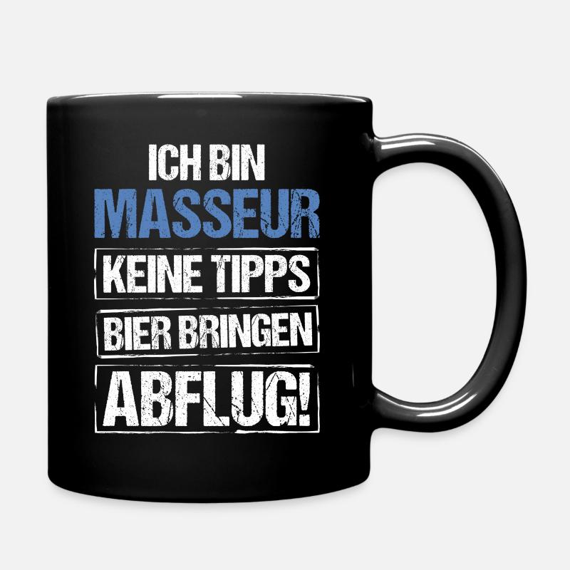 I'm a masseur - bring beer and take off - Full Colour Mug - black