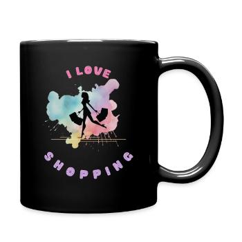 I love shopping. - Full Colour Mug - black - Right