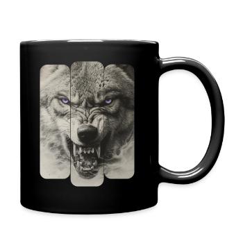 Großer böser Wolf - Tasse einfarbig - Schwarz - Rechts