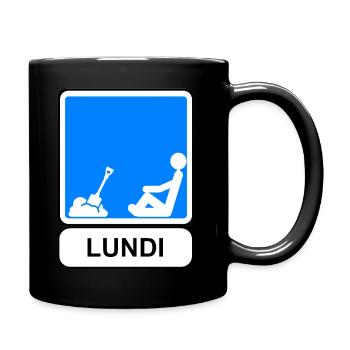 Lundi - Mug uni - noir - Droite
