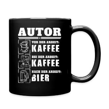 My daily routine as an author - Full Colour Mug - black - Right
