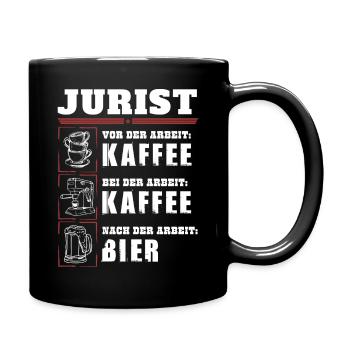 Mein Tagesablauf als Jurist - Tasse einfarbig - Schwarz - Rechts