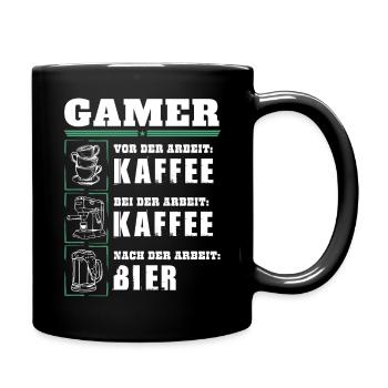 My daily routine as a gamer - Full Colour Mug - black - Right